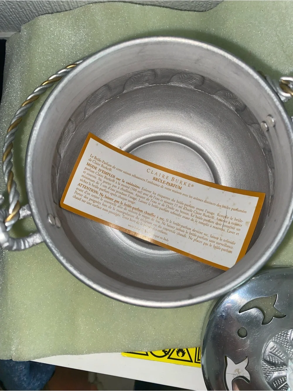 Vintage hammered Aluminum potpourri pot.